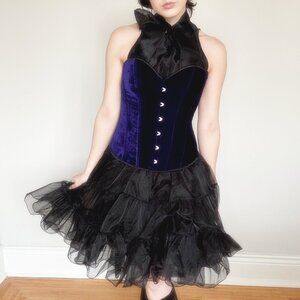 Indigo Velveteen Corset